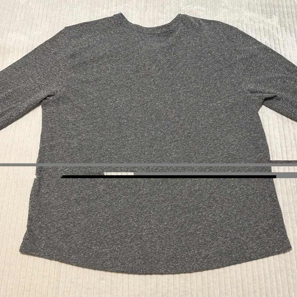 Tecovas Henley Shirt Mens Medium M Charcoal Gray Long Sleeve Heather Western